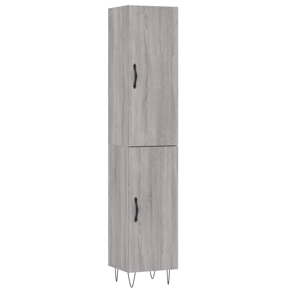 Hoge Kast 34,5X34X180 Cm Bewerkt Hout Grijs Sonoma Eikenkleurig