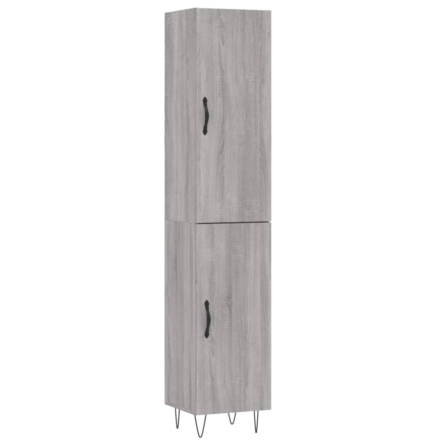 Hoge Kast 34,5X34X180 Cm Bewerkt Hout Grijs Sonoma Eikenkleurig