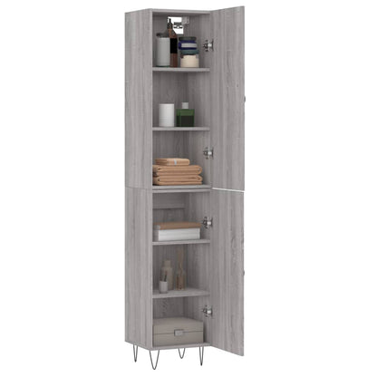 Hoge Kast 34,5X34X180 Cm Bewerkt Hout Grijs Sonoma Eikenkleurig