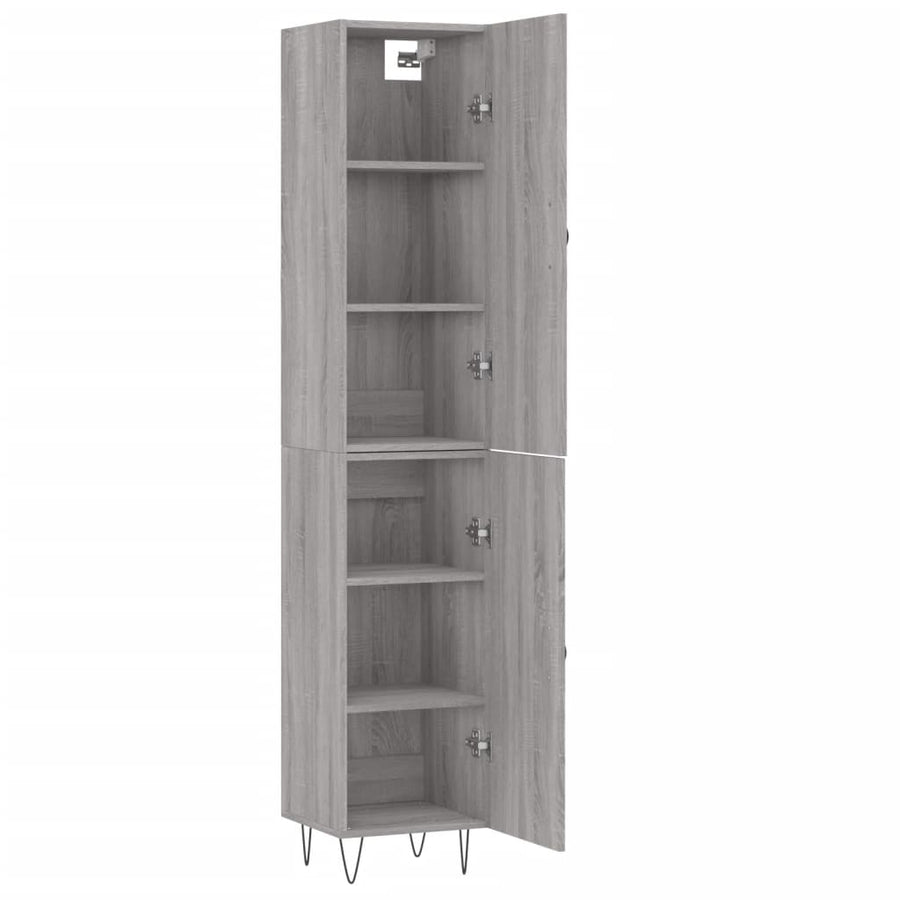 Hoge Kast 34,5X34X180 Cm Bewerkt Hout Grijs Sonoma Eikenkleurig