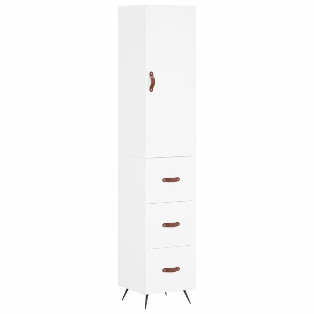Hoge Kast 34,5X34X180 Cm Bewerkt Hout Wit
