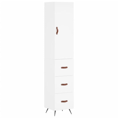 Hoge Kast 34,5X34X180 Cm Bewerkt Hout Wit