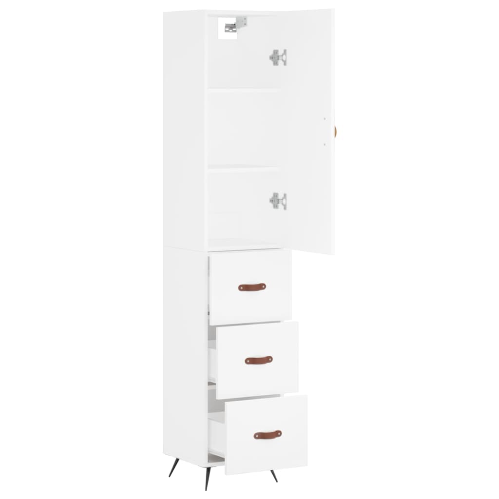 Hoge Kast 34,5X34X180 Cm Bewerkt Hout Wit