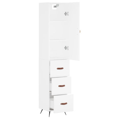 Hoge Kast 34,5X34X180 Cm Bewerkt Hout Wit