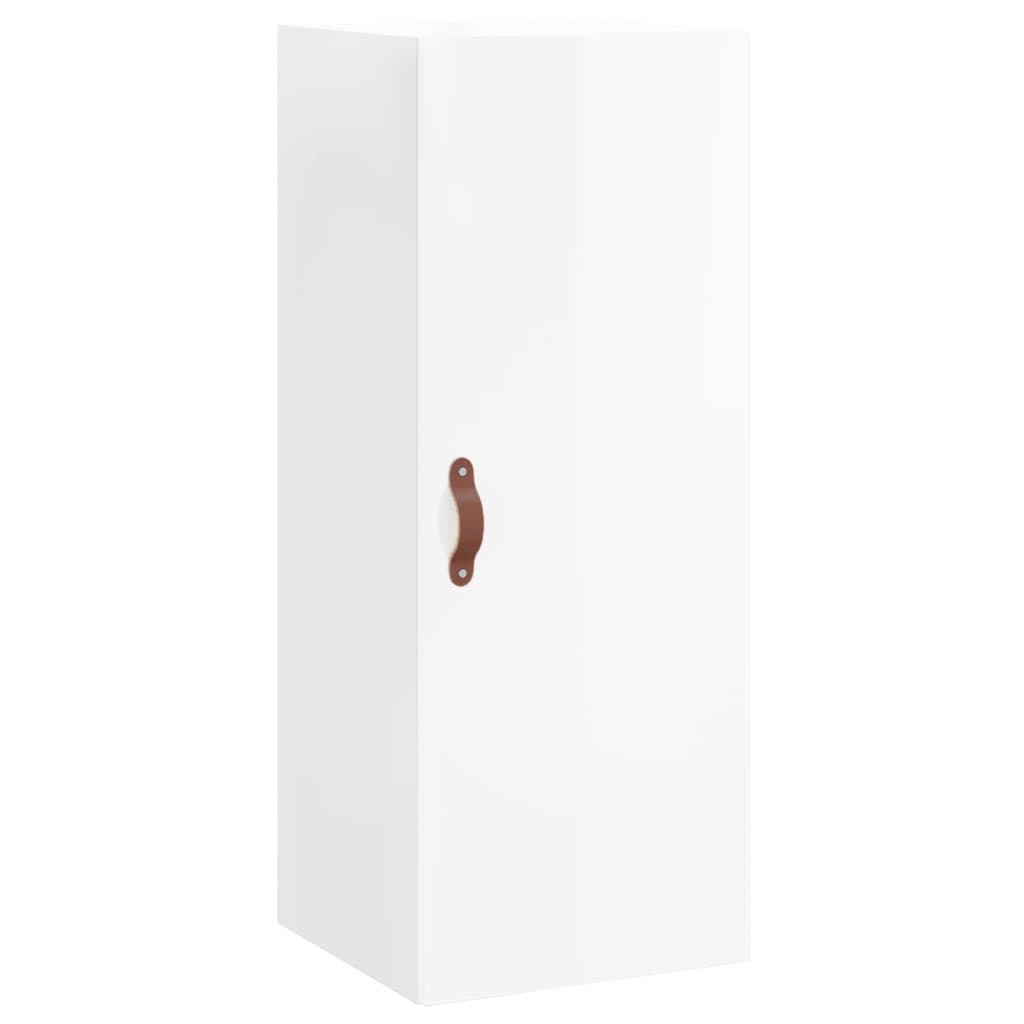 Hoge Kast 34,5X34X180 Cm Bewerkt Hout Hoogglans Wit