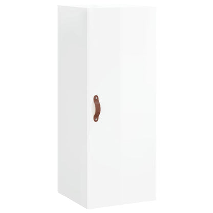 Hoge Kast 34,5X34X180 Cm Bewerkt Hout Hoogglans Wit
