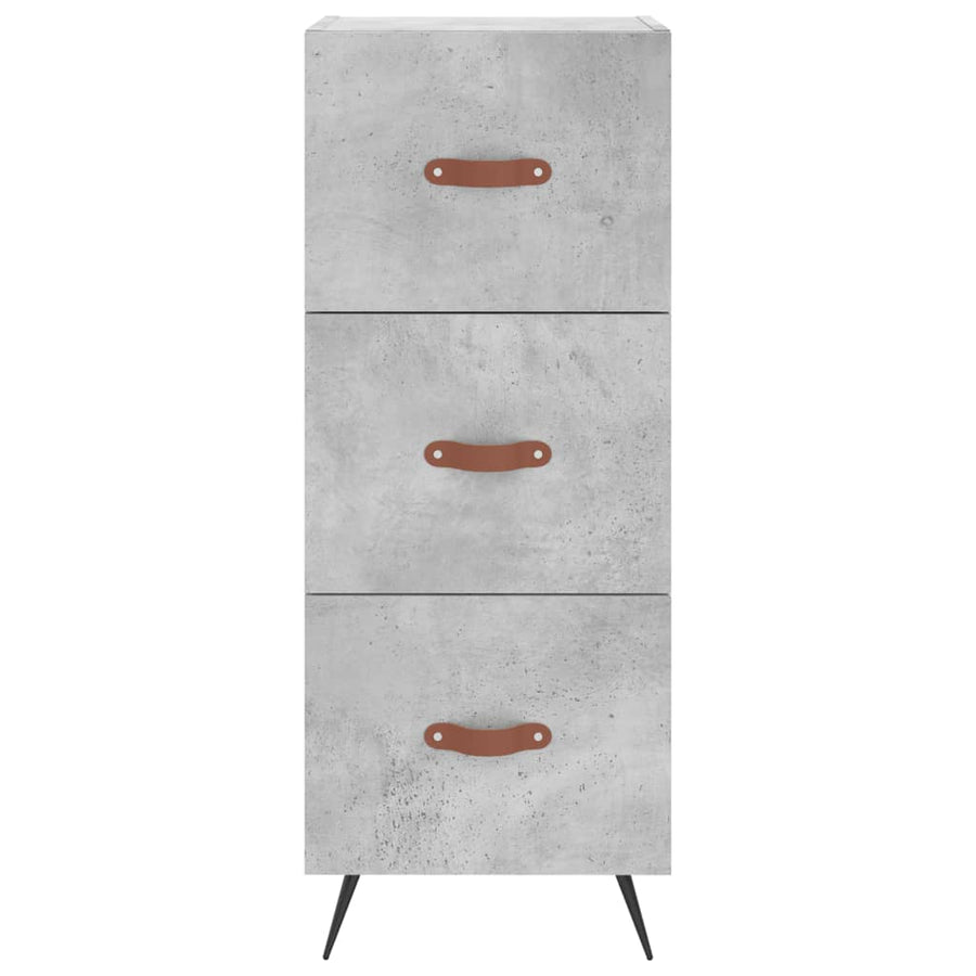 Hoge Kast 34,5X34X180 Cm Bewerkt Hout Betongrijs