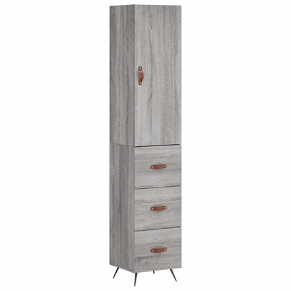 Hoge Kast 34,5X34X180 Cm Bewerkt Hout Grijs Sonoma Eikenkleurig