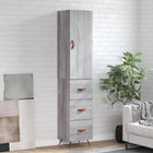 Hoge kast 34,5x34x180 cm bewerkt hout grijs sonoma