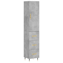 Hoge Kast 34,5X34X180 Cm Bewerkt Hout Betongrijs