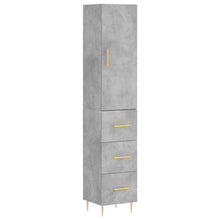 Hoge Kast 34,5X34X180 Cm Bewerkt Hout Betongrijs
