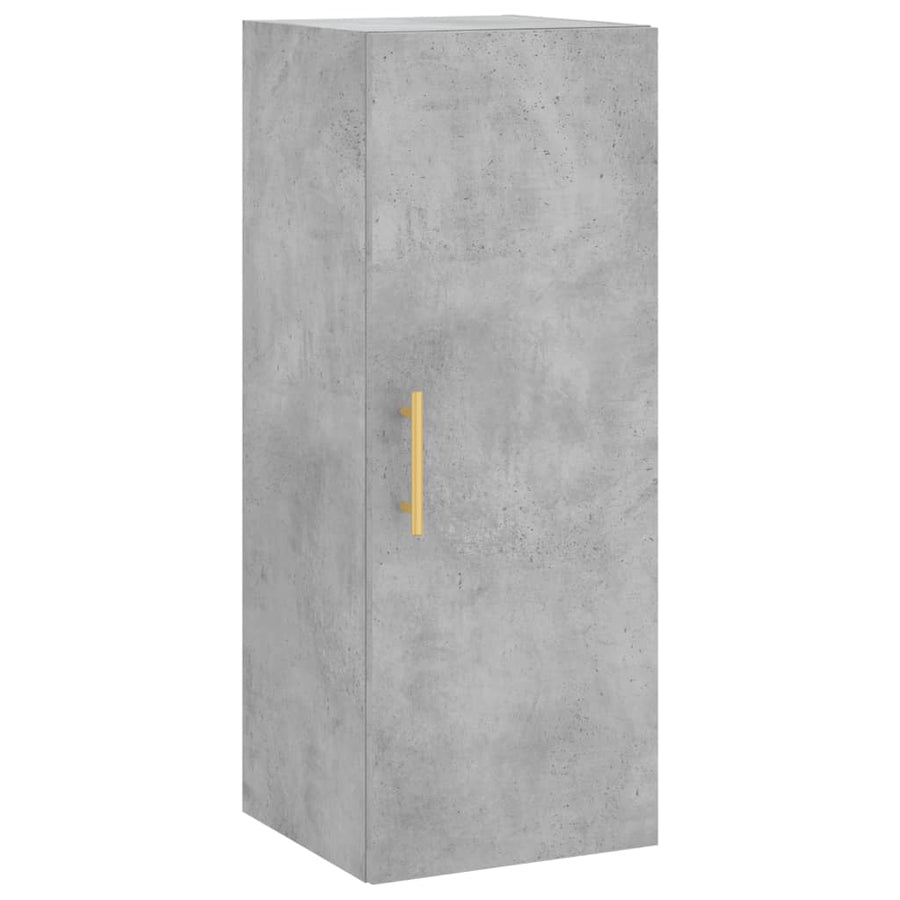 Hoge Kast 34,5X34X180 Cm Bewerkt Hout Betongrijs
