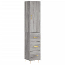 Hoge Kast 34,5X34X180 Cm Bewerkt Hout Grijs Sonoma Eikenkleurig