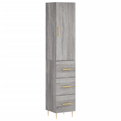 Hoge Kast 34,5X34X180 Cm Bewerkt Hout Grijs Sonoma Eikenkleurig
