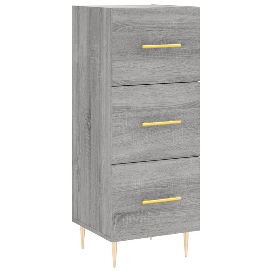 Hoge Kast 34,5X34X180 Cm Bewerkt Hout Grijs Sonoma Eikenkleurig