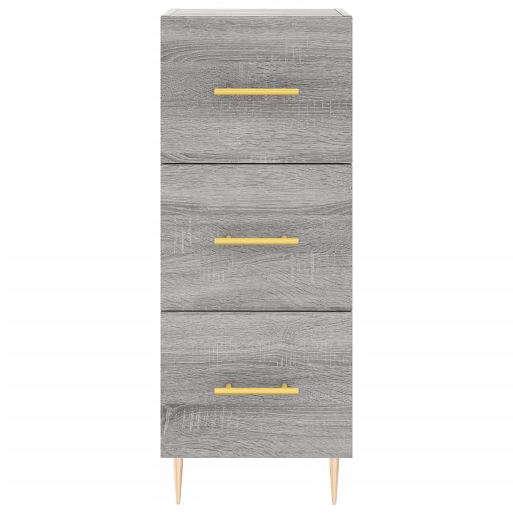 Hoge Kast 34,5X34X180 Cm Bewerkt Hout Grijs Sonoma Eikenkleurig