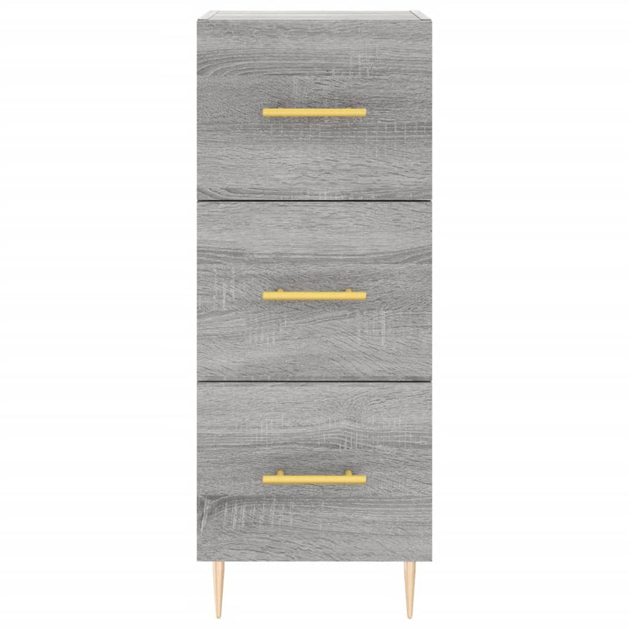 Hoge Kast 34,5X34X180 Cm Bewerkt Hout Grijs Sonoma Eikenkleurig