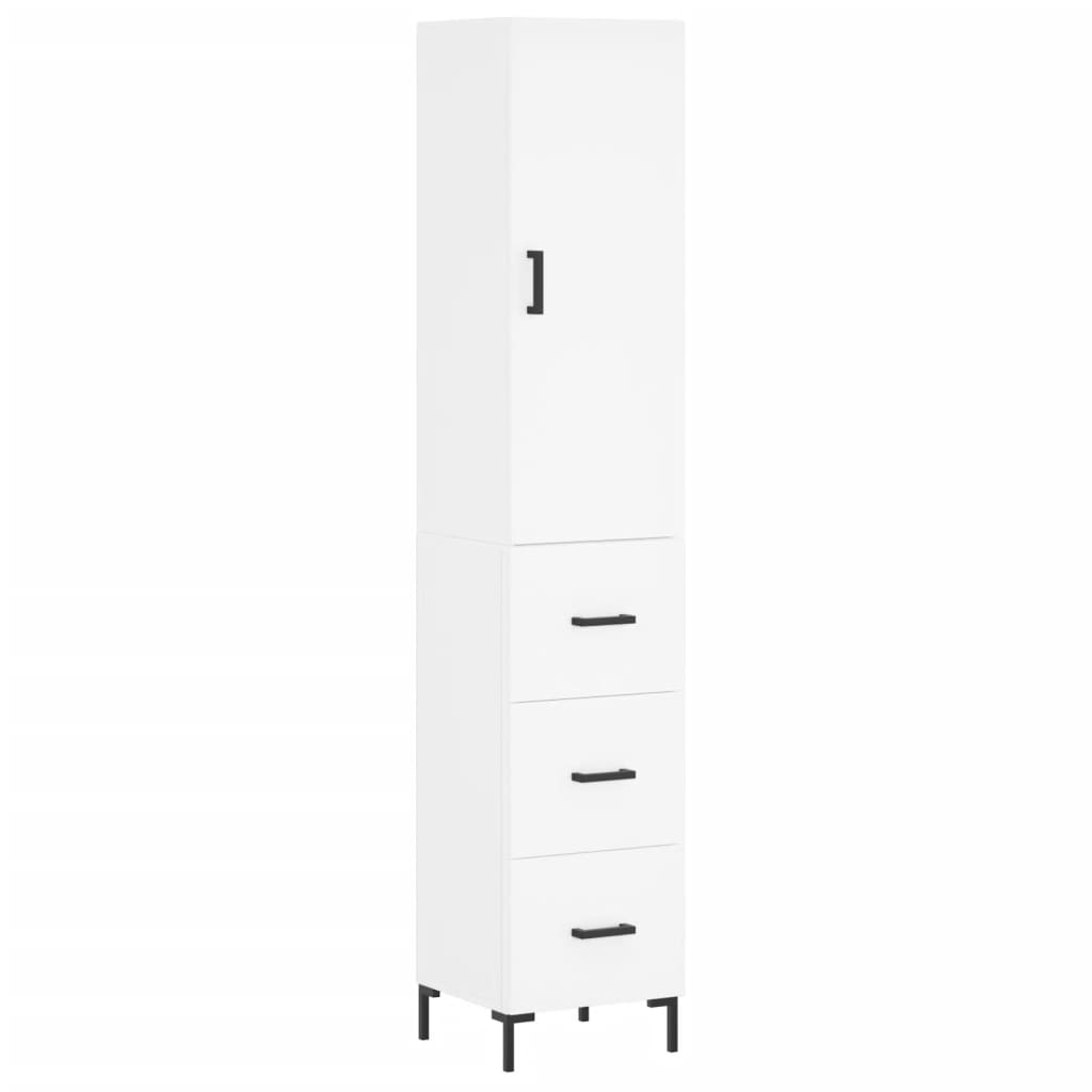 Hoge Kast 34,5X34X180 Cm Bewerkt Hout Wit