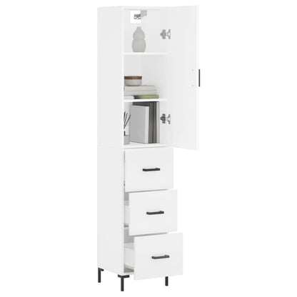 Hoge Kast 34,5X34X180 Cm Bewerkt Hout Wit