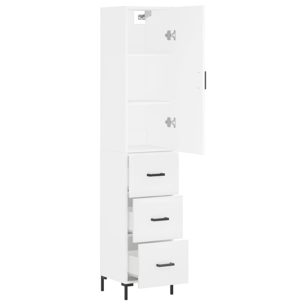 Hoge Kast 34,5X34X180 Cm Bewerkt Hout Wit