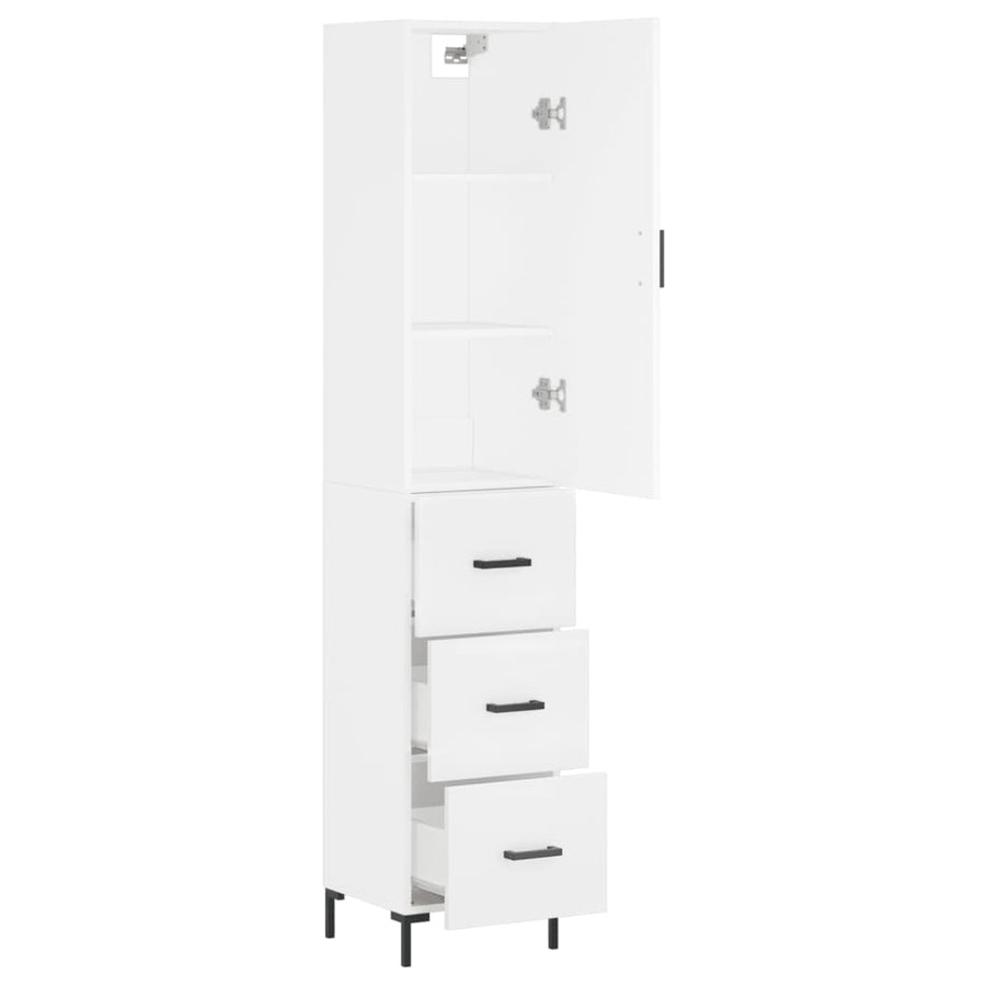 Hoge Kast 34,5X34X180 Cm Bewerkt Hout Wit