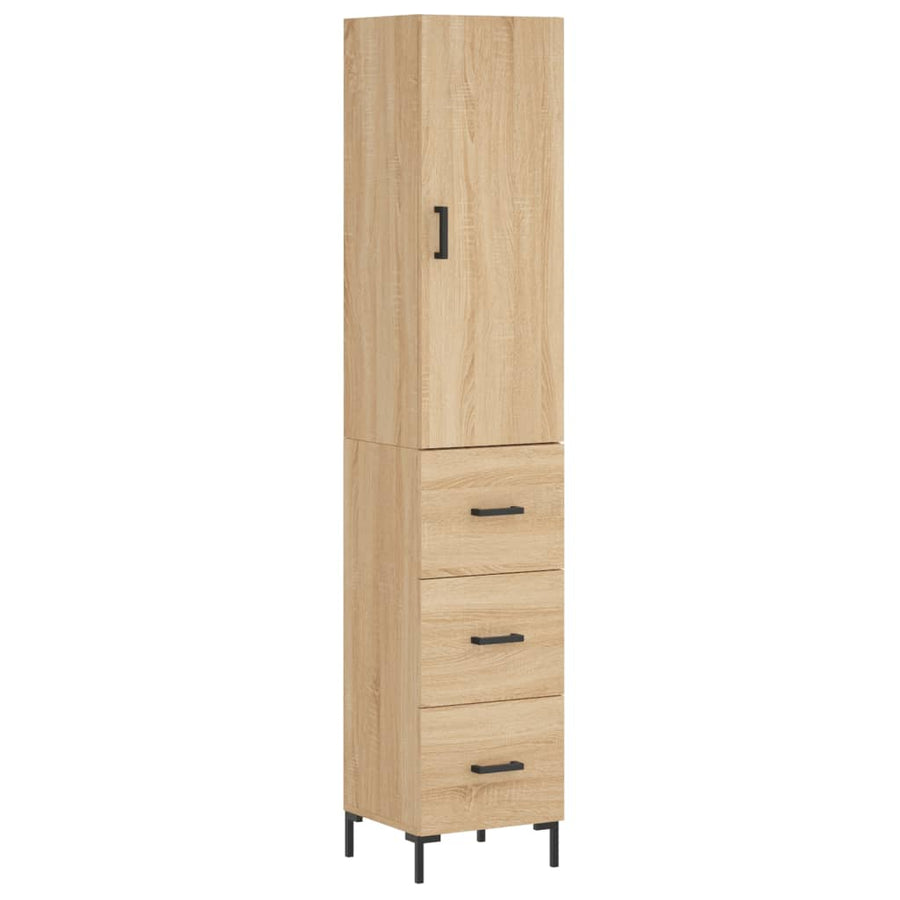 Hoge Kast 34,5X34X180 Cm Bewerkt Hout Sonoma Eikenkleurig