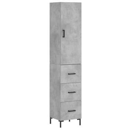 Hoge Kast 34,5X34X180 Cm Bewerkt Hout Betongrijs