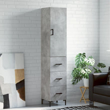 Hoge Kast 34,5X34X180 Cm Bewerkt Hout Betongrijs