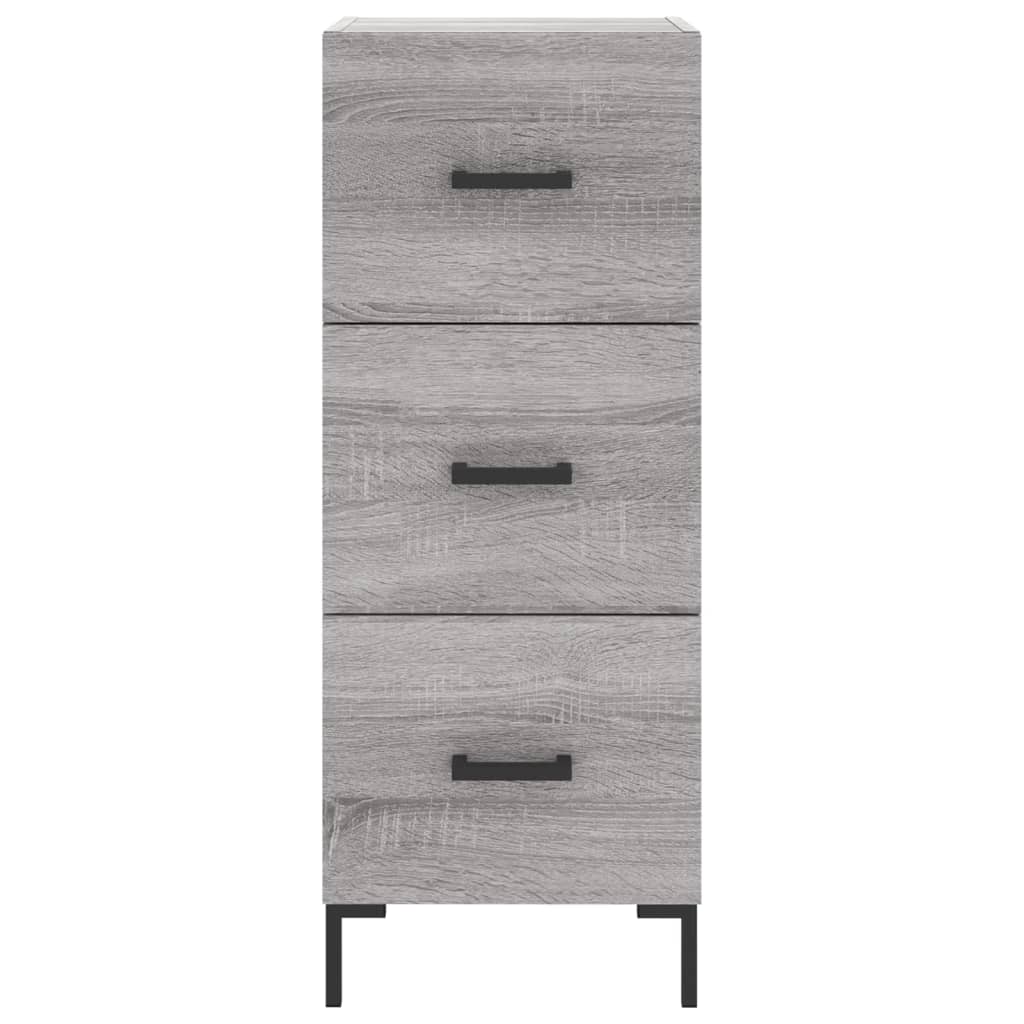 Hoge Kast 34,5X34X180 Cm Bewerkt Hout Grijs Sonoma Eikenkleurig