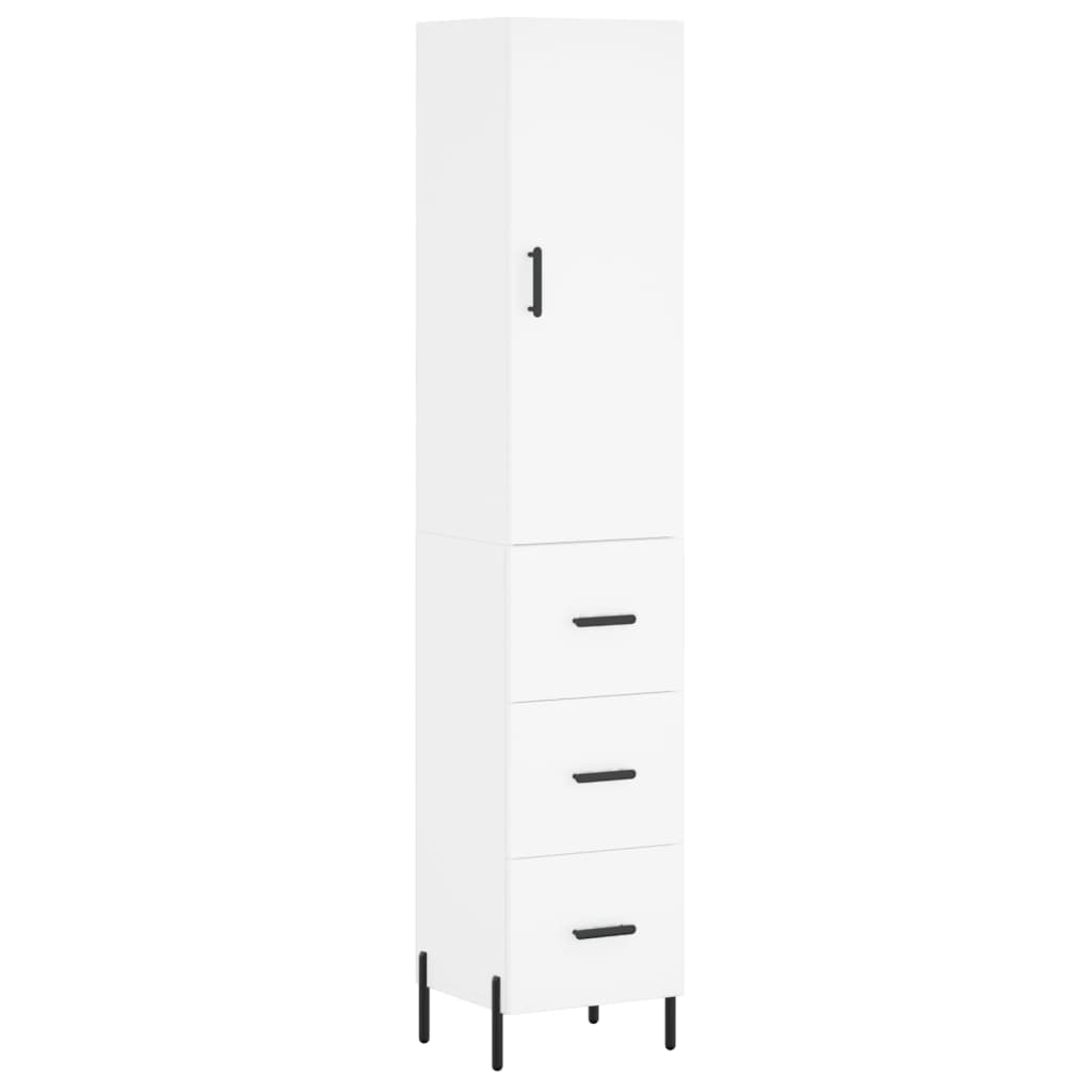 Hoge Kast 34,5X34X180 Cm Bewerkt Hout Wit
