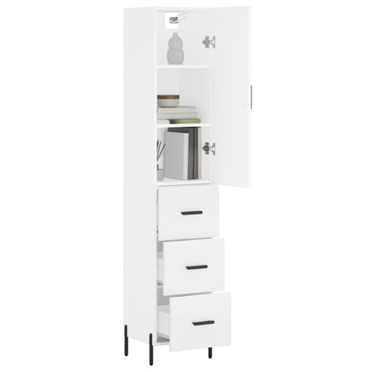 Hoge Kast 34,5X34X180 Cm Bewerkt Hout Wit