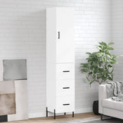 Hoge kast 34,5x34x180 cm bewerkt hout wit