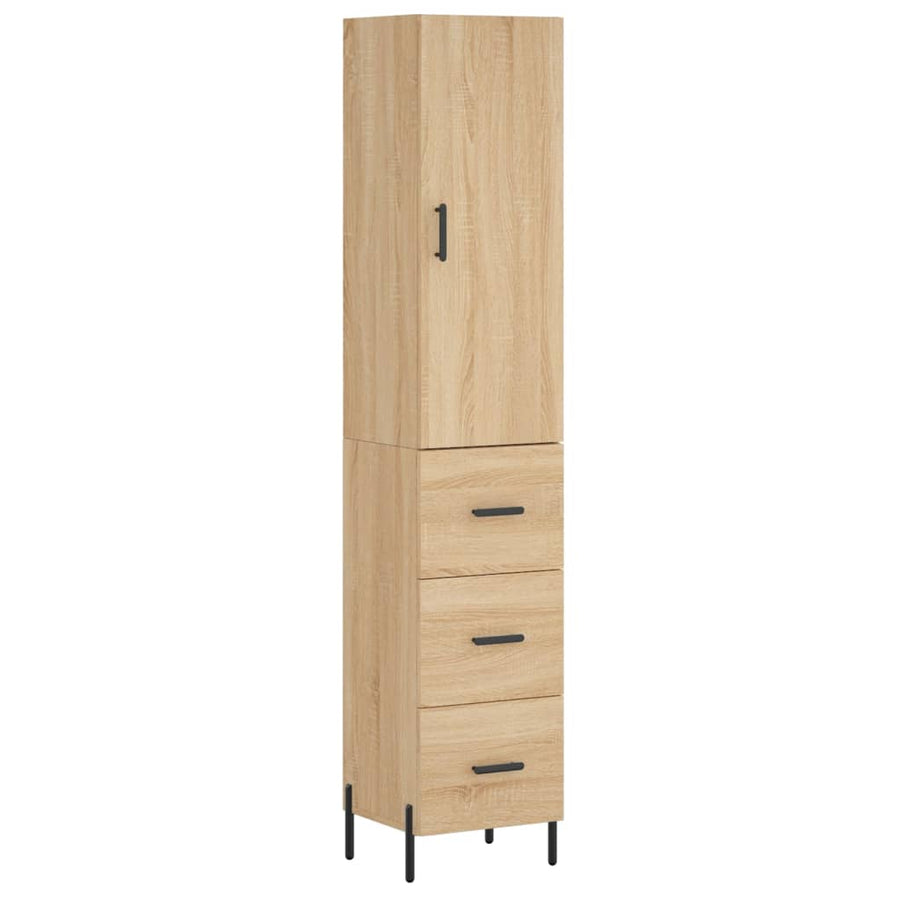 Hoge Kast 34,5X34X180 Cm Bewerkt Hout Kleurig Sonoma eiken