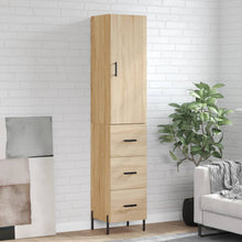 Hoge Kast 34,5X34X180 Cm Bewerkt Hout Kleurig Sonoma eiken