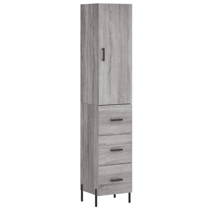 Hoge Kast 34,5X34X180 Cm Bewerkt Hout Grijs Sonoma Eikenkleurig