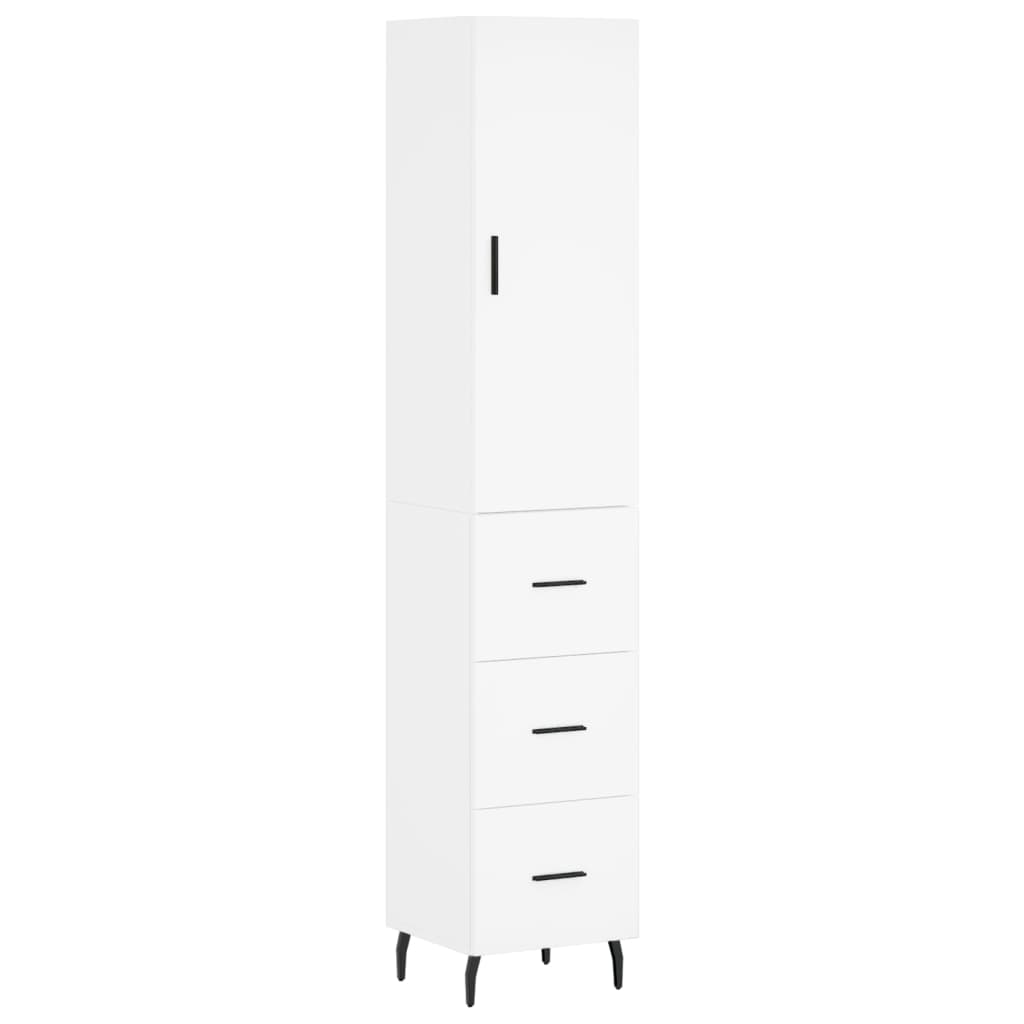 Hoge Kast 34,5X34X180 Cm Bewerkt Hout Wit