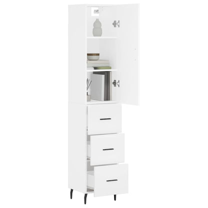 Hoge Kast 34,5X34X180 Cm Bewerkt Hout Wit