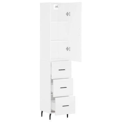 Hoge Kast 34,5X34X180 Cm Bewerkt Hout Wit