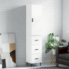 Tall cabinet 34.5x34x180 cm distressed wood white
