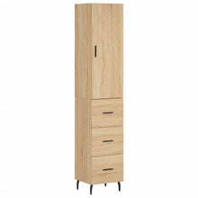 Hoge kast 34,5x34x180 cm bewerkt hout sonoma eikenkleurig