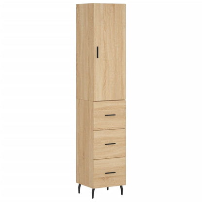 Hoge kast 34,5x34x180 cm bewerkt hout sonoma eikenkleurig