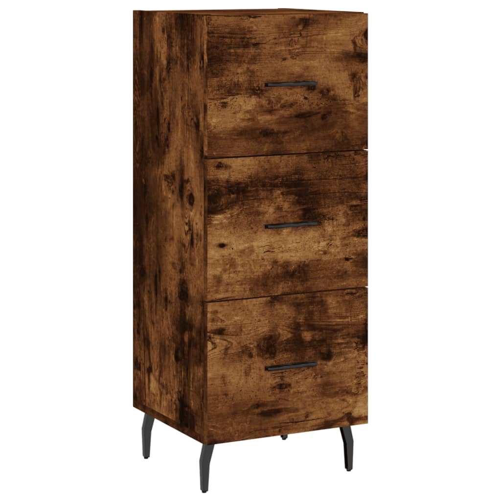 Hoge Kast 34,5X34X180 Cm Bewerkt Hout Gerookt Eikenkleurig