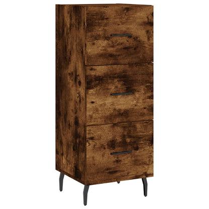 Hoge Kast 34,5X34X180 Cm Bewerkt Hout Gerookt Eikenkleurig
