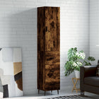 Tall cabinet 34.5x34x180 cm treated wood smoked oak finish