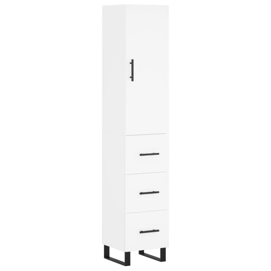 Hoge Kast 34,5X34X180 Cm Bewerkt Hout Wit