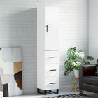 Tall cabinet 34.5x34x180 cm distressed wood white