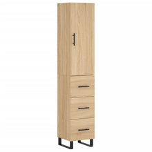 Hoge kast 34,5x34x180 cm bewerkt hout sonoma eikenkleurig