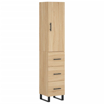 Hoge kast 34,5x34x180 cm bewerkt hout sonoma eikenkleurig