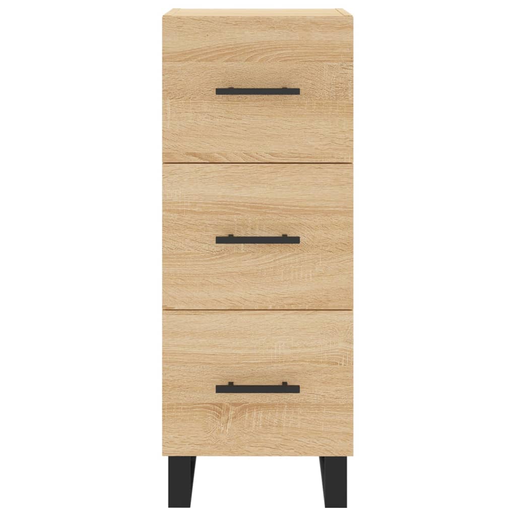 Hoge kast 34,5x34x180 cm bewerkt hout sonoma eikenkleurig