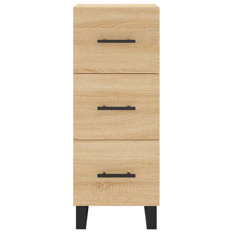 Hoge kast 34,5x34x180 cm bewerkt hout sonoma eikenkleurig